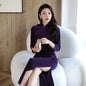 Long-sleeved Red Outfit For Annual Company Parties Show Cheongsam