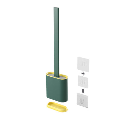 Creative Wall-Mounted Soft Brush With Cover For Toilet Washing