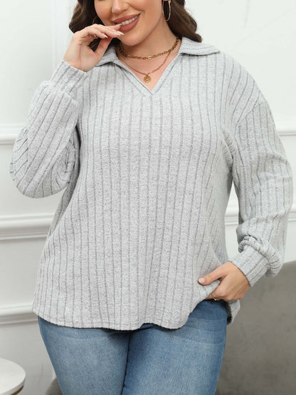 Women's Plus Size Polo Collar Bottoming Shirt