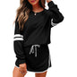Loose Long Sleeve Women's Versatile Printed Dress Two-piece Set