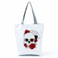 Portable Large Capacity Skull Printed Handbag