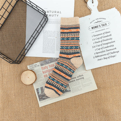 Men's Thickened Ethnic Style Checkered Socks