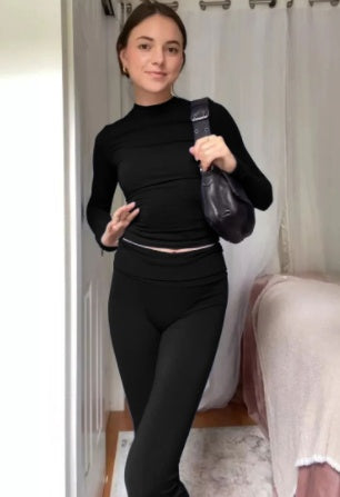 Early Autumn Retro-Inspired Women's Two-Piece Set – Chic and Elegant Style