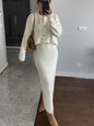 Women's 2-Piece Cardigan & Maxi Skirt Suit Set - Elegant Co-ord Outfit