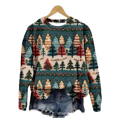 Women's Loose-fit Crew-neck Long-sleeve Top
