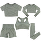 Women's Fashion Dot Fitness Yoga Outfit Five-Piece Set