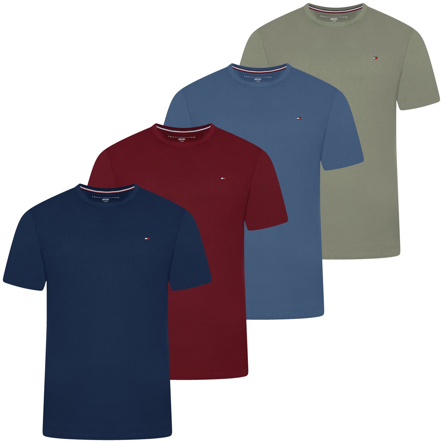Tommy Hilfiger Flag Embroidery Jersey Crew Neck T-Shirt