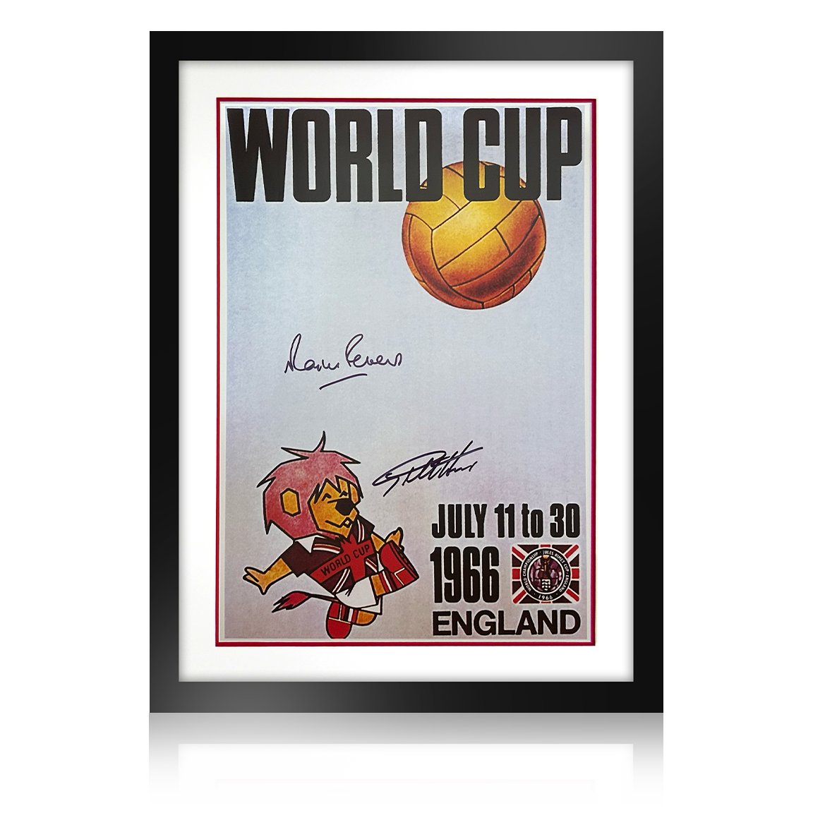 Geoff Hurst & Martin Peters Signed England World Cup 1966 Signed Poster Deluxe Mount Display