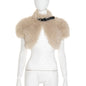 Women's Solid-Color Sexy Fuzzy Short Top With Straps