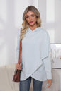 Long Sleeve Irregular Solid Color Hoodie Women