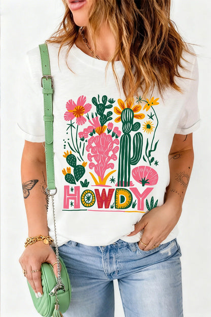 Women's Casual Round Neck Versatile Embroidered Short Sleeve