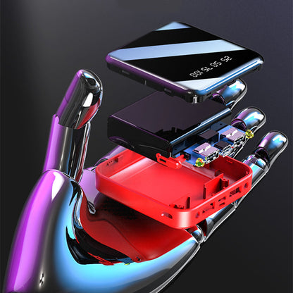 Mini Power Bank 20000 MAh Portable Mirror Digital Display Power Bank