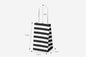 Small candy color striped white kraft paper bag