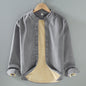 Flannel-lined Thick Warm Corduroy Small Stand-collar Shirt Jacket