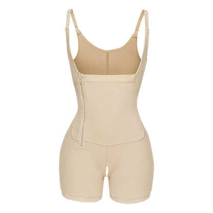 Sling Fat Woman Side Zipper Buckle One-piece Tummy Tuck And Hip Bodysuit