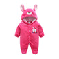 Baby Cow Hooded Crawling Clothes Flannel One Piece Clothes 0 1 Male And Female Baby Outerwear