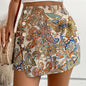 Women's Vibrant Paisley Print Wrap Skirt Shorts