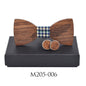 Business Leisure Feather Carving Wooden Tie Cuff Buckle Set