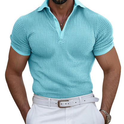 High-end Waffle Polo Shirt For Men
