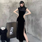 Vintage Chinese-style Velvet Cheongsam-modified Dress
