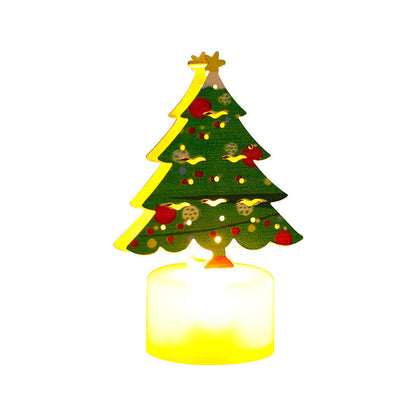 LED Electronic Candle Lights Christmas Trees Santa Claus Snowmen Creative Candles Small Night Lights Home Decorative Ornaments
