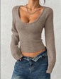 Women's Solid Color Base Layer Long Sleeve Top