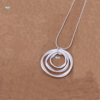Three Circular Rings Necklace Accessory A Stylish Piece
