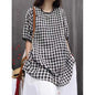 New Vintage-style Loose-fitting Oversized Artistic Top Plaid Casual Versatile Mid-sleeve Shirt