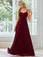 Sling Banquet Temperament Long Pleating Dress