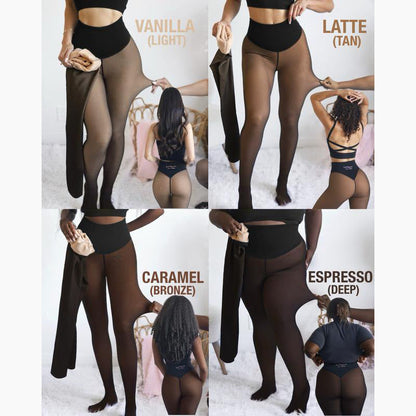 Single Thread Stitching Cross-border Winter Warm Translucent Leggings