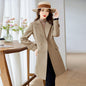 Women's Mid-Length Trench Coat - Autumn Winter Fashion Suit Jacket