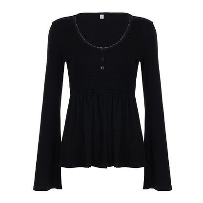 High-waisted Stretchy Loose-fitting Top Comfortable And Casual Women's Wear
