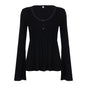 High-waisted Stretchy Loose-fitting Top Comfortable And Casual Women's Wear