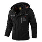 Men's Waterproof Windbreaker Jacket - Hooded Winter Coat with Fleece Lining