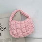 Women's Fashionable Pleated Puff Cloud Plaid Handbag