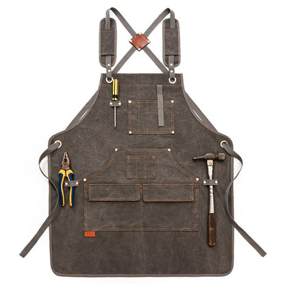 Fashion canvas apron custom logo anti-fouling thickening