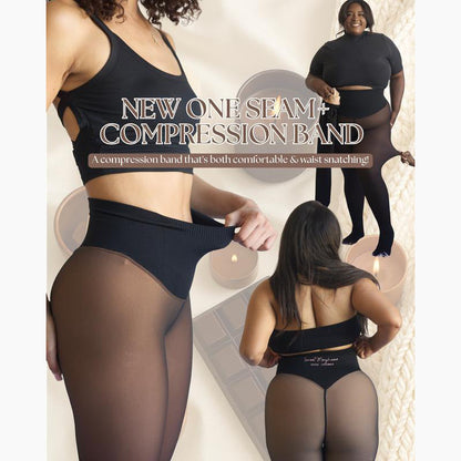 Single Thread Stitching Cross-border Winter Warm Translucent Leggings