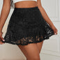 Chic Lace Layered Hem A-Line Skirt Women Casual Clothing