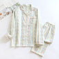 Japanese Sweet Ladies' Homewear Cotton Double-layer Gauze New Long-sleeved Trousers Two-piece Set