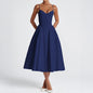Elegant High-end Strapless Solid-color Long Dress