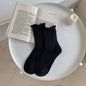 White Lace Socks Mid-calf Thin Mary Jane Shoes Scalloped Socks Versatile