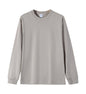 Solid-color Heavyweight Pure Cotton Crew-neck Long-sleeve T-shirt For Women