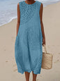 Maelle | Long Sleeveless Dress with Textured Pattern