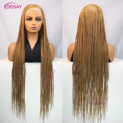 36" Cornrow Box Braided Wigs 613 Blonde Synthetic Wig for Women High Quality