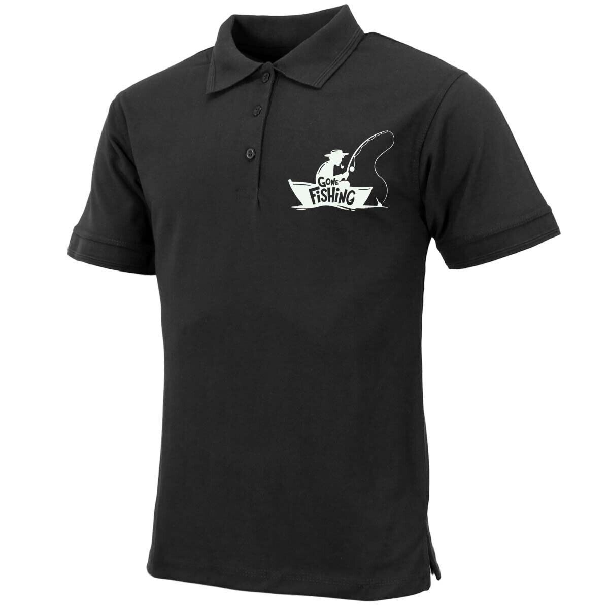 Mens Premium Comfort Fit 'Gone Fishing' Polo Shirt