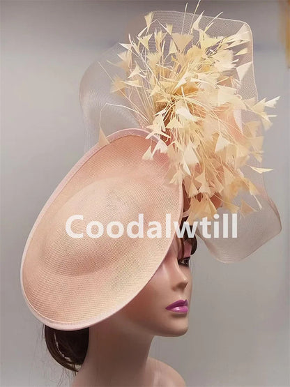 Big Flower Fascinator Derby Hat Women Party Dinner Headpiece Royal Ascot