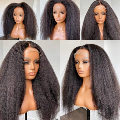 Yaki Straight Wig 360 Lace Frontal HD Human Hair Wigs Full Lace Kinky Straight
