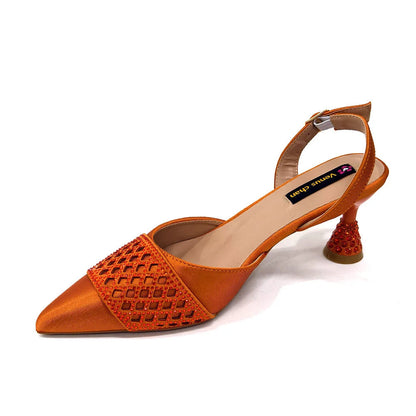 Women's Italian Party Shoes and Bag Set With Elegant Diamond Butterfly