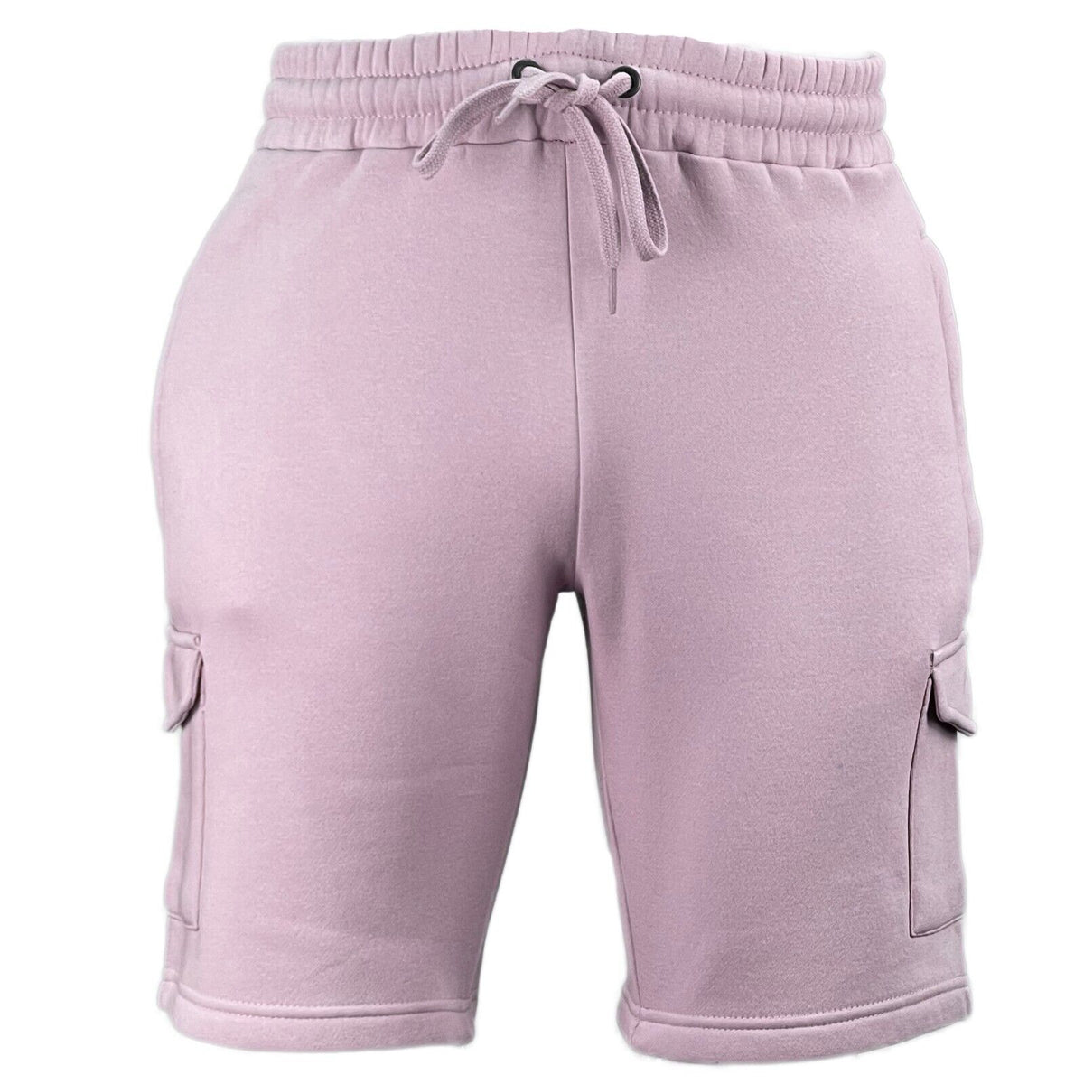 Mens Elastic Waist Casual Sports Cargo Fleece Shorts