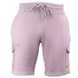 Mens Elastic Waist Casual Sports Cargo Fleece Shorts
